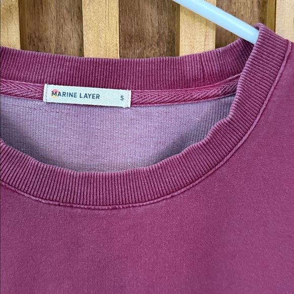 Marine Layer Crew Lightweight Cropped Sweatshirt. Size S - Picture 4 of 7